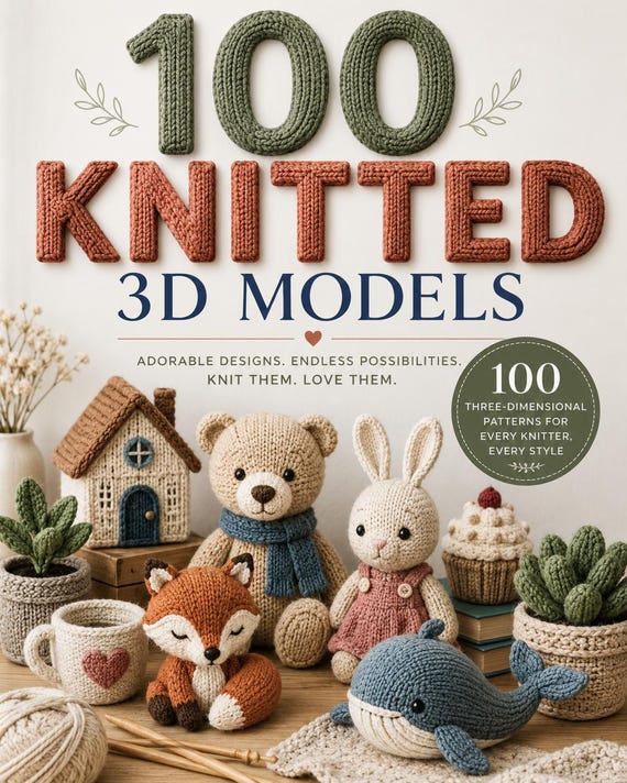 100+ Knitted Animals STL Bundle | Cute Crochet Plush Animal Files | 3D Print Toy Collection