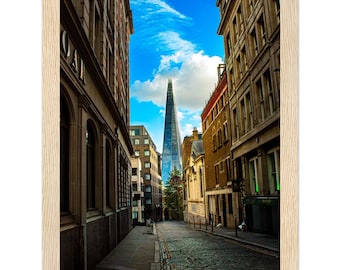 The Shard London Street Photography Print, Old Meets New Wall Art