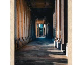 Greenwich London Colonnade Print, Moody Architecture Photography, Framed Wall Art