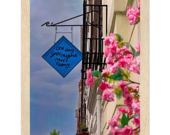 London Floral Street Sign Print, Mindfulness Quote Wall Art, Spring Photography Poster