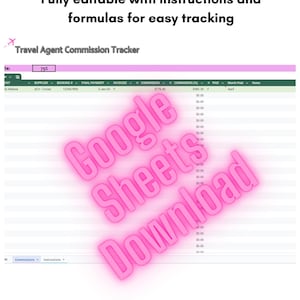 Travel Agent Commission Tracking Form - Google Sheets & Excel Template Download