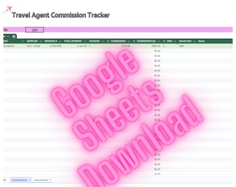 Travel Agent Commission Tracking Form - Google Sheets & Excel Template Download
