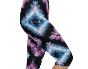 Tie Dye Diamant Capri Leggings