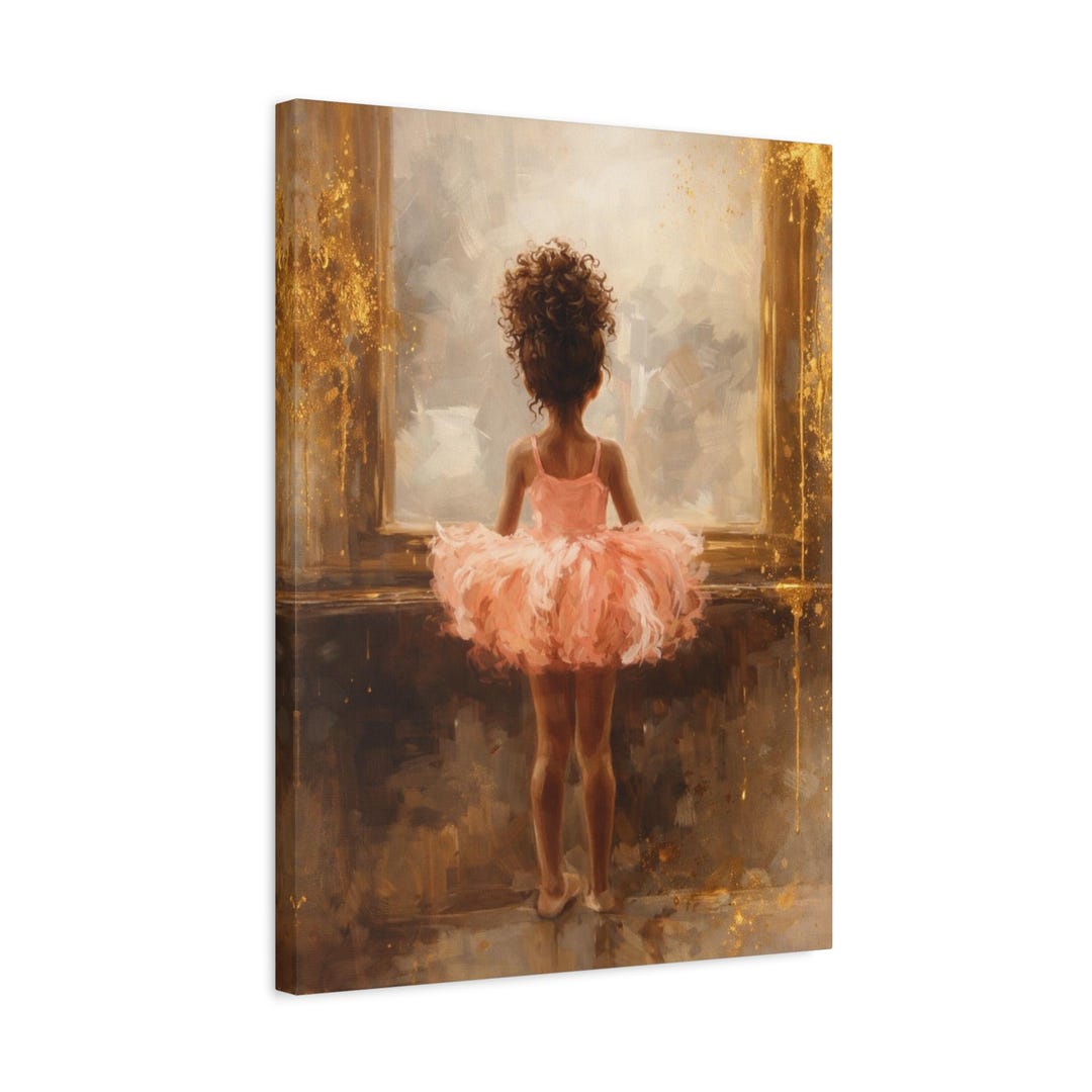 Black Girl Ballerina in Pink Tutu Canvas | Stretched Matte Wall Art - Etsy