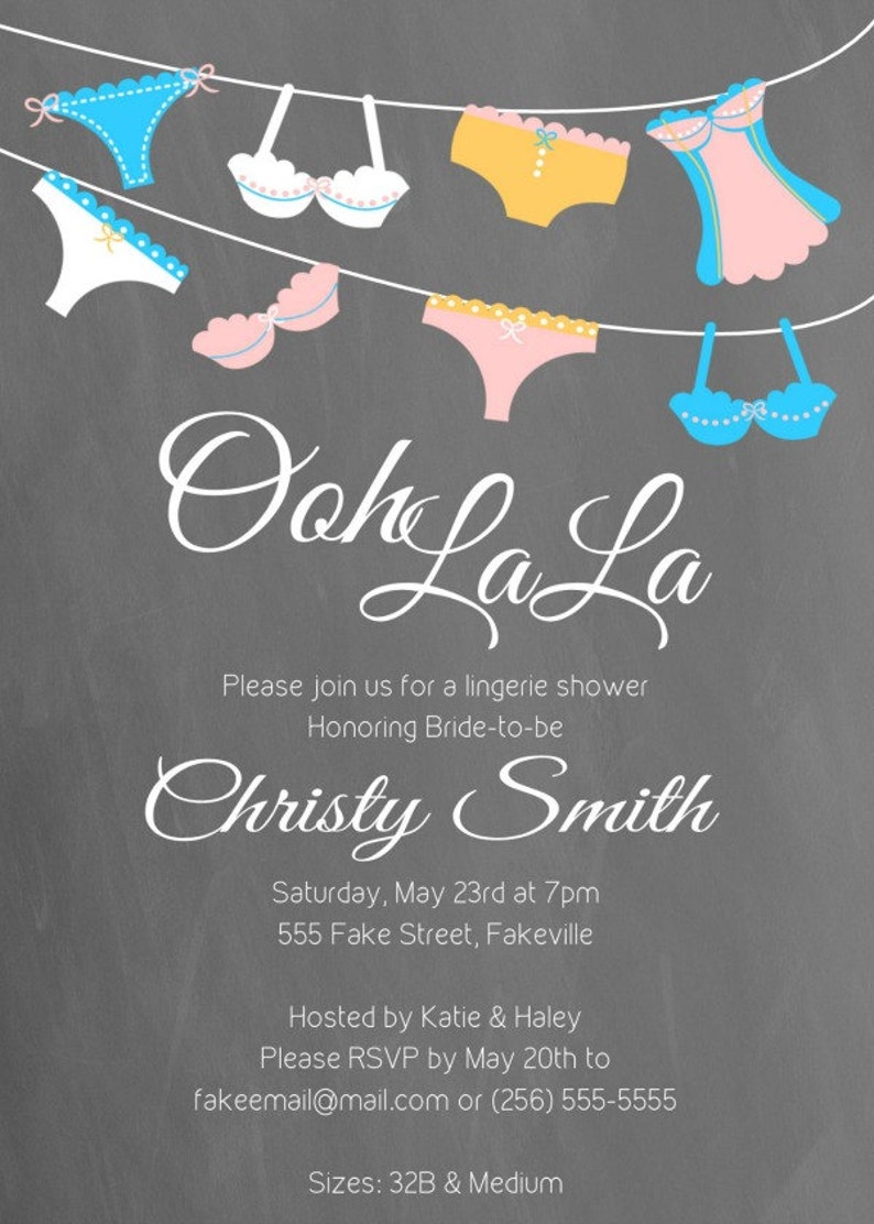 Printable Customized Lingerie Shower Party Invitations 5x7 - Etsy