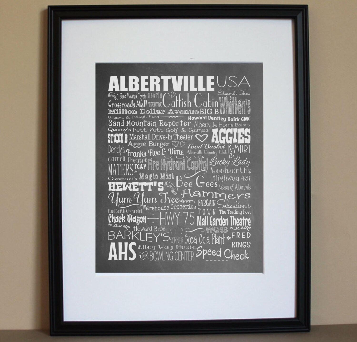 Albertville Alabama Landmarks Art Print Wall Art - Etsy