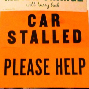 Vintage 60s Lot of 3 Card Stock Help Signs Double Sided Made by V J ...