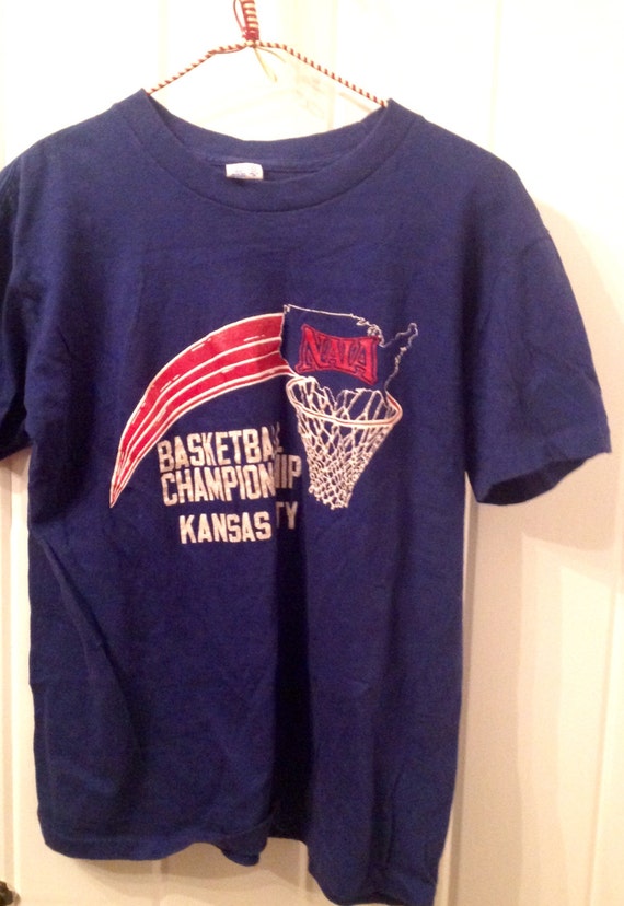 Vintage NAIA Basketball Championship T shirt Kansa