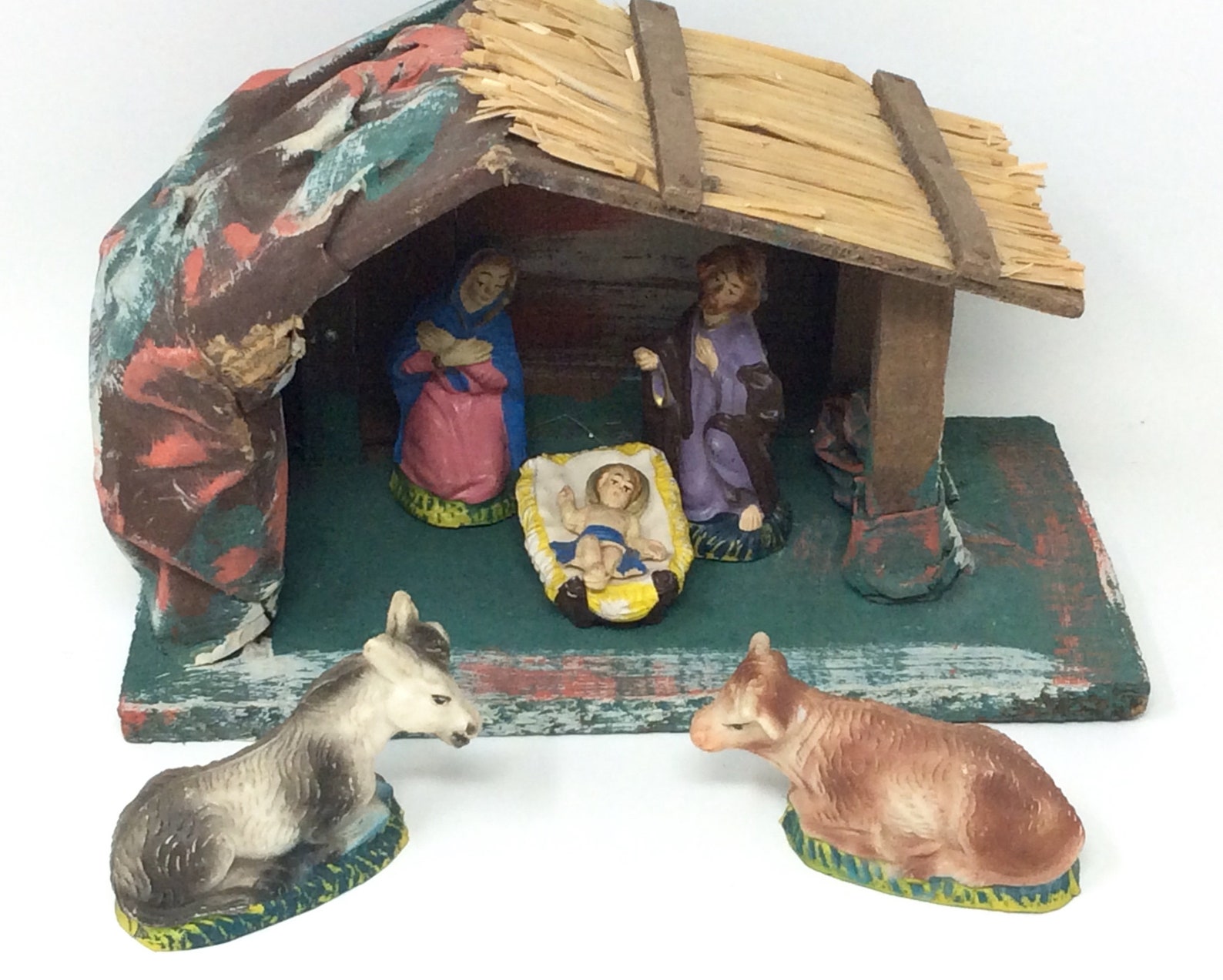 Vintage nativity scene manger set made in Italy creche Etsy