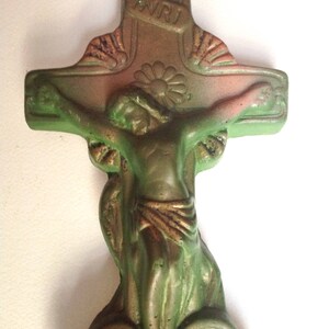 Vintage Plaster Crucifix Jesus Angels Table Top Altar - Etsy