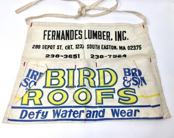 Vintage Bird Roofs canvas work shop half apron lumber Massachusetts
