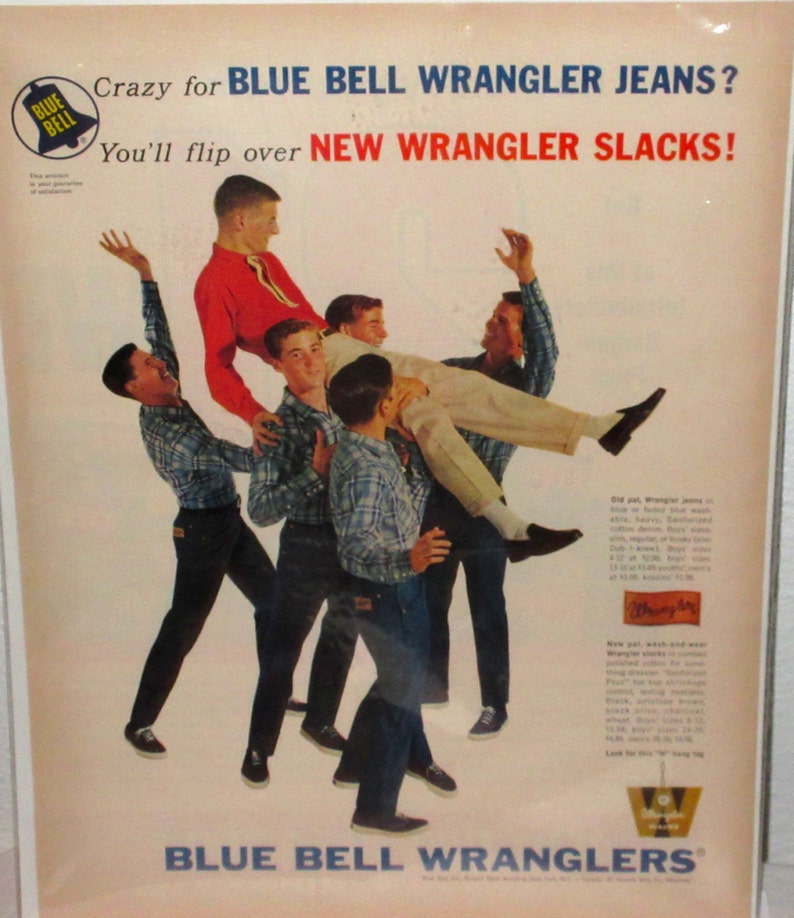 Vintage Blue Bell Wrangler Jeans Ad for Wrangler Slacks Paper - Etsy