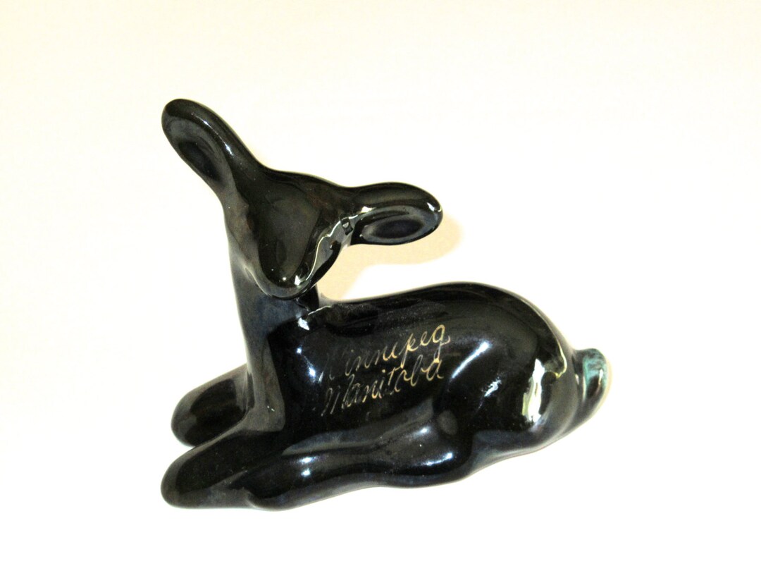 Vintage Ceramic Souvenir Deer Winnipeg Manitoba Canada Red Ware Pottery