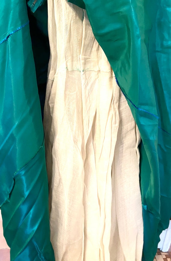 Vintage 40s 50s strapless gown full skirt iridesc… - image 5