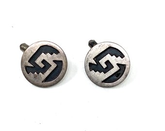 Vintage sterling silver cuff links Mexico marked stamped