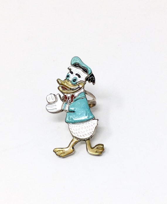 Vintage Zuni Donald Duck inlay ring turquoise Ster