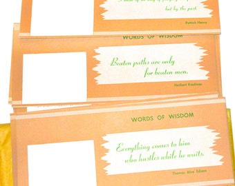 Vintage Blotter Paper sample kit advertising Words of Wisdom collage supplies