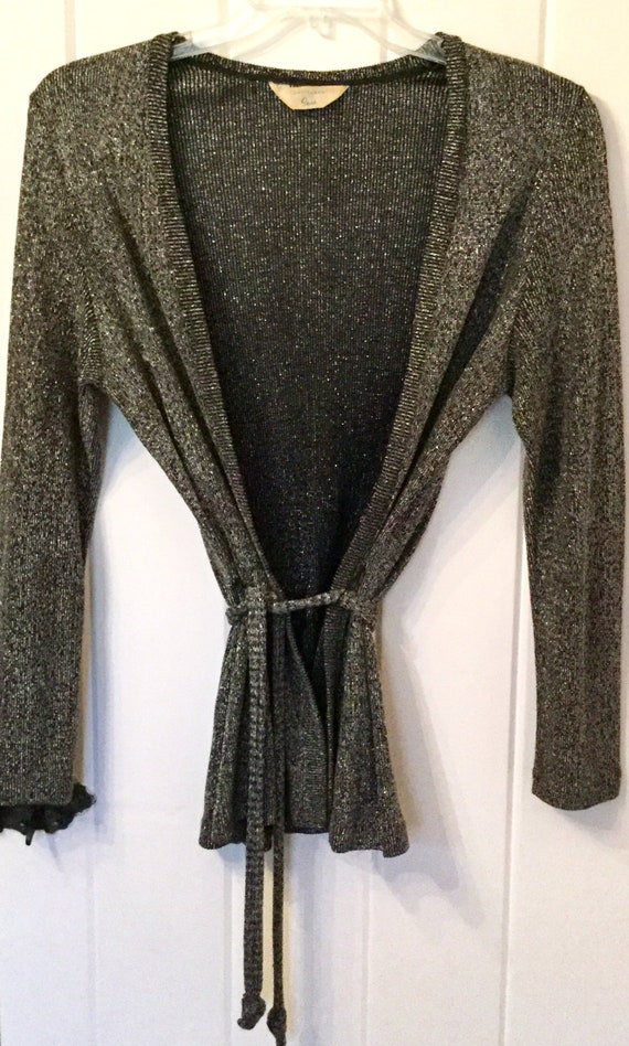 Vintage Sears silver and black metallic jacket top