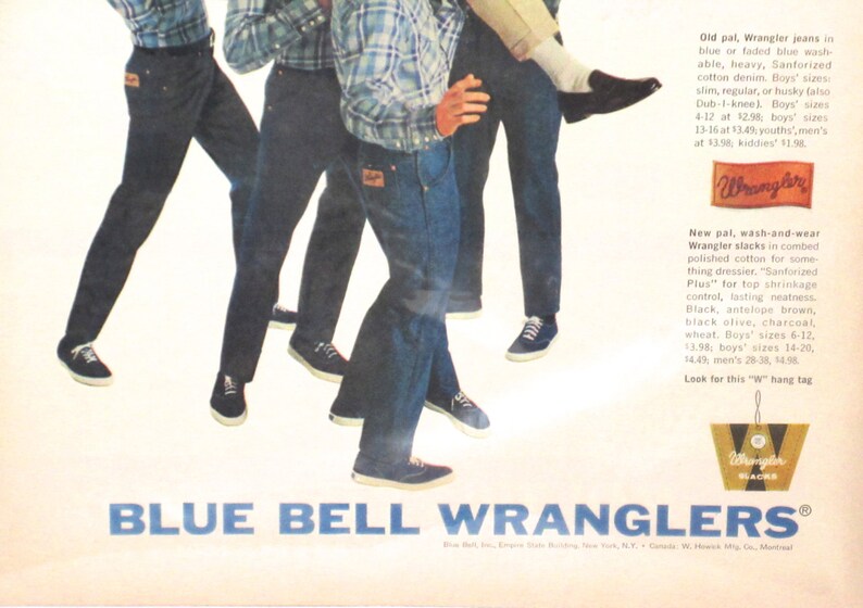 Vintage Blue Bell Wrangler Jeans Ad for Wrangler Slacks Paper - Etsy