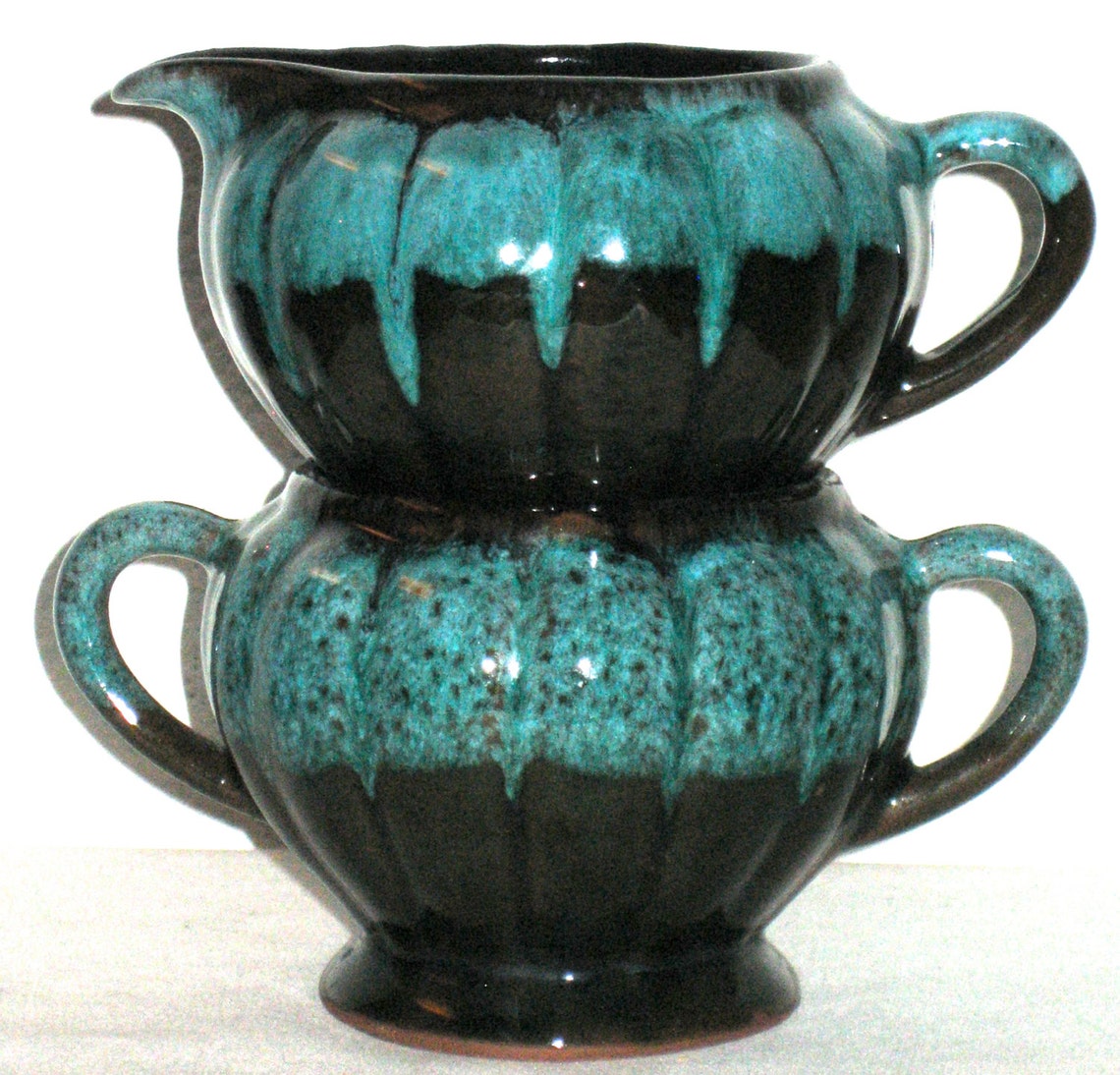 Vintage Evangeline Canada Pottery Drip Glaze Sugar Bowl and Etsy