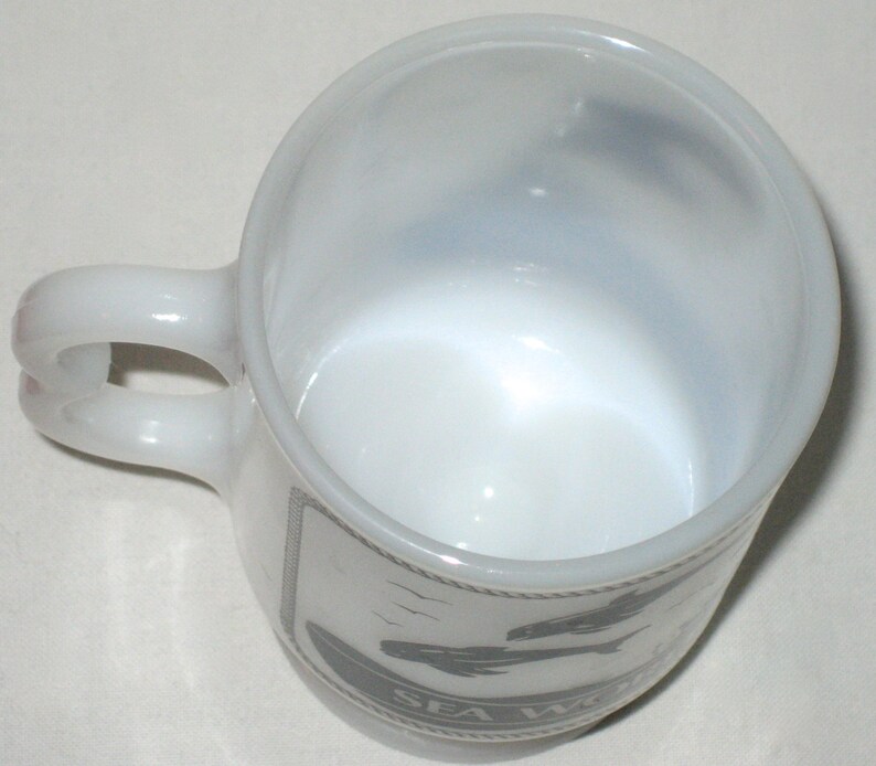 Vintage Milk Glass Sea World Souvenir Coffee Cup Mug Marked - Etsy