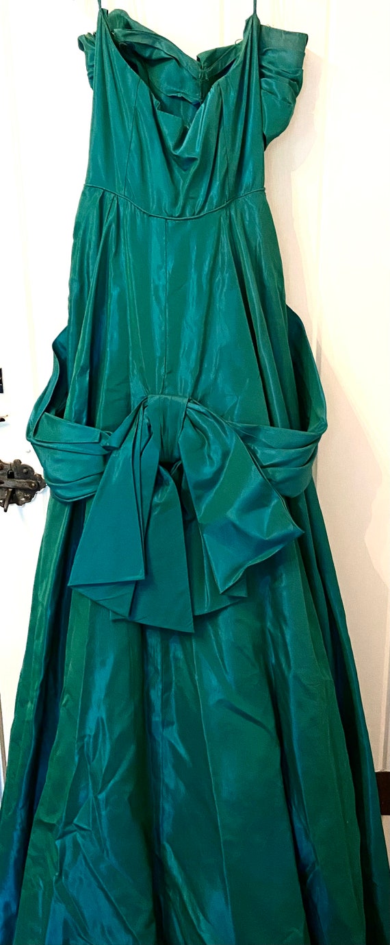 Vintage 40s 50s strapless gown full skirt iridesc… - image 6