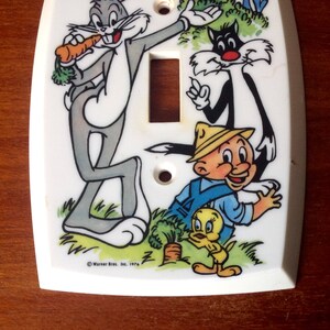Vintage Warner Brothers Bros Bugs Bunny and friends light switch cover single toggle Roadrunner Tweety Sylvester image 2