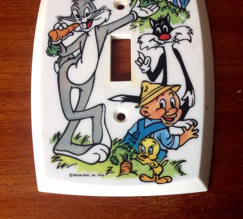 Vintage Warner Brothers Bros Bugs Bunny and friends light switch cover single toggle Roadrunner Tweety Sylvester image 2