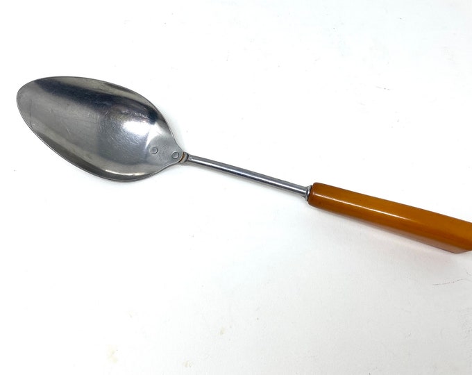Vintage Ekco Eterna Bakelite Early Plastic Handle Serving Spoon