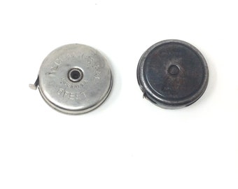 Vintage Tape Maßnahmen Stanley und Mechanik Pal Metall-Maßnahme