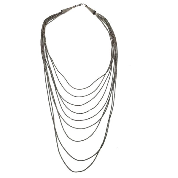 Vintage liquid silver 9 strand necklace