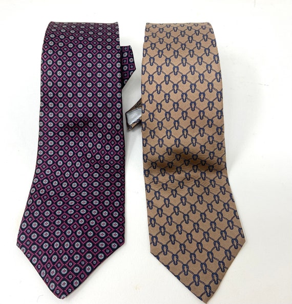 2 vintage silk neckties Liberty Christian Dior