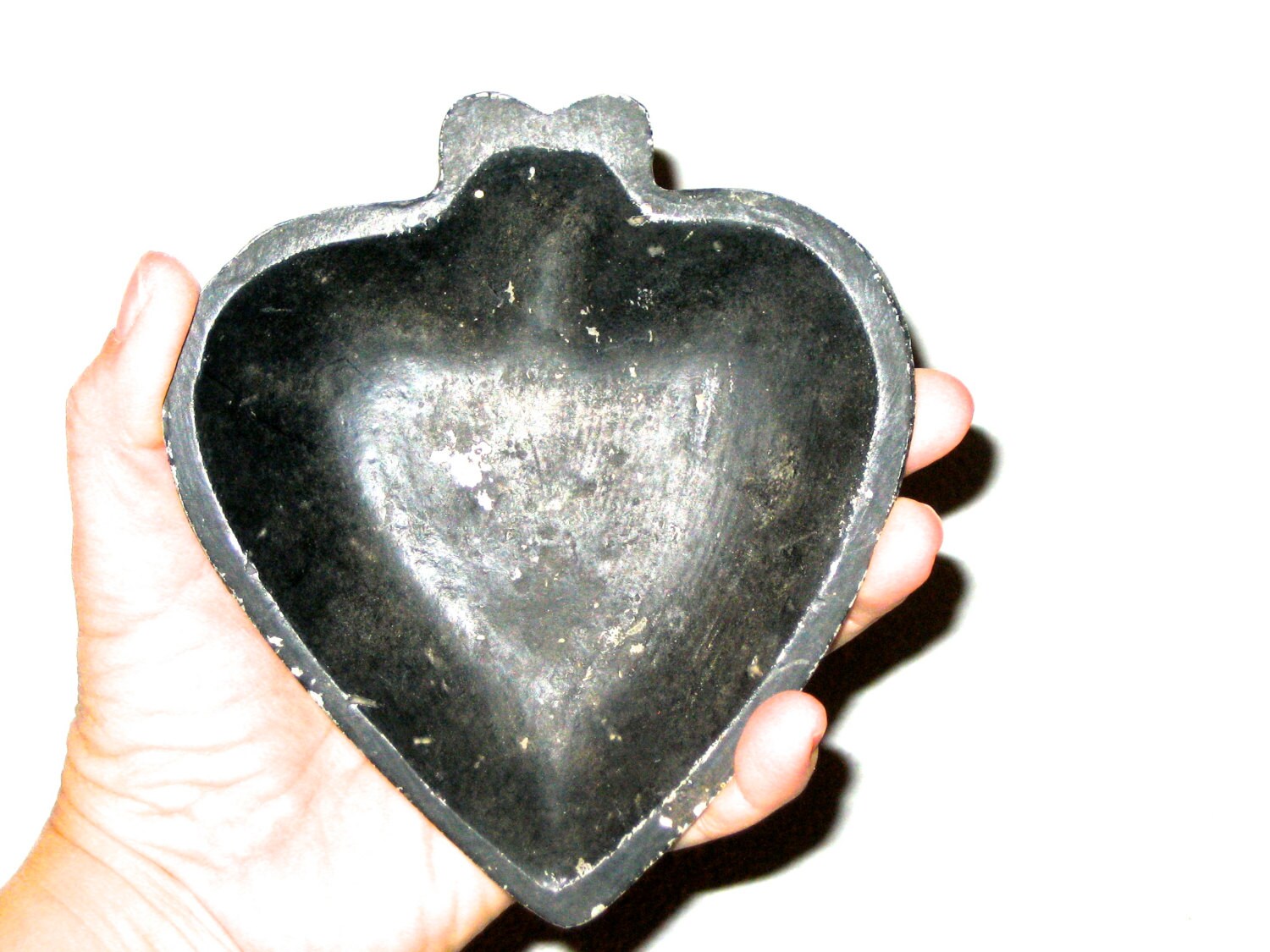 Vintage painted aluminum metal spade shape dish marked 3307 Etsy