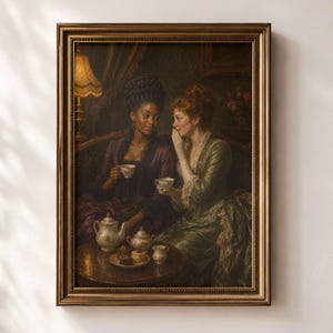 Regency-Frauenporträt-Druck, viktorianische Teeparty-Wandkunst, klassisches Vintage-Dekor (digitale Datei)