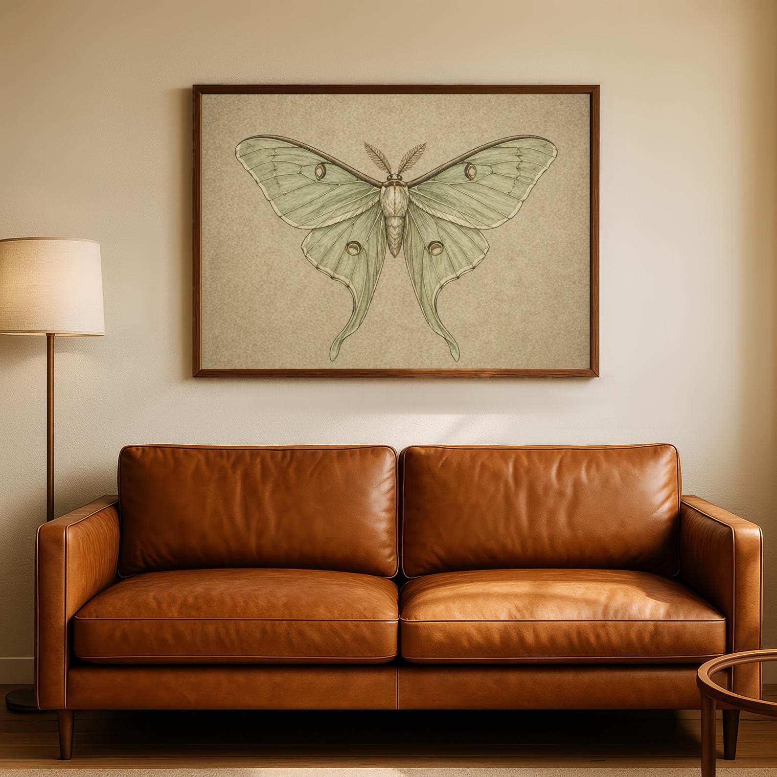 Vintage Luna Moth Butterfly Botanical Print, Antique Natural History ...