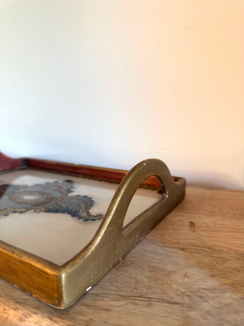Vintage Italian Florentine Style Serving Tray | Gilt Wood Vanity Tray ...