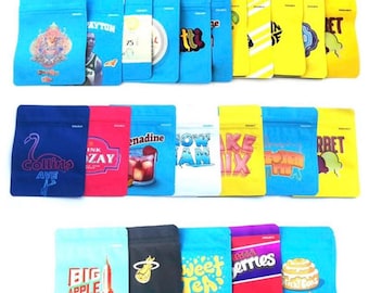 Mylar bags, smell proof mylar bag, 3.5 mylar bags, VARIETY PACK, cookies and runtz mylar bags