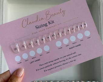 Kit de medición de uñas postizas | Guía de tallas de uñas | Tabla de tallas de uñas postizas | Kit de medición de uñas | Encuentra tu talla perfecta