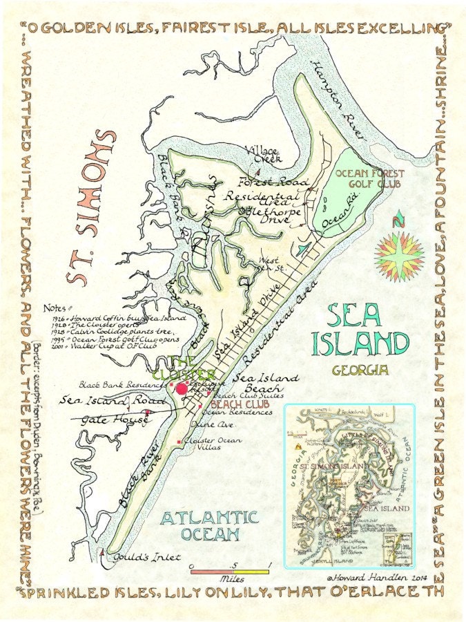 Sea Island Georgia in Two Sizes | Etsy