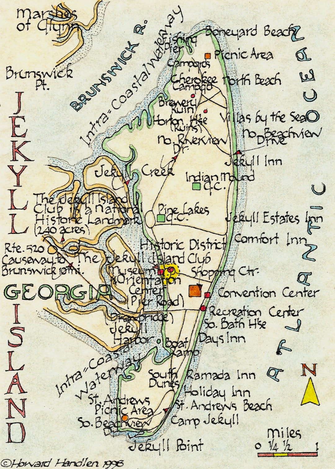 Jekyll Island Georgia Map Etsy - Il 1080xN.5197548361 E88b 
