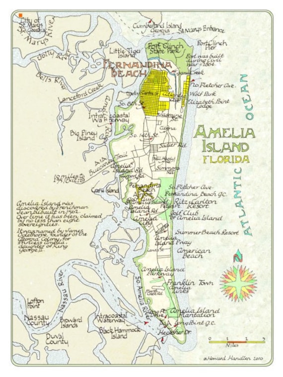 Amelia Island Florida in Two Sizes Etsy