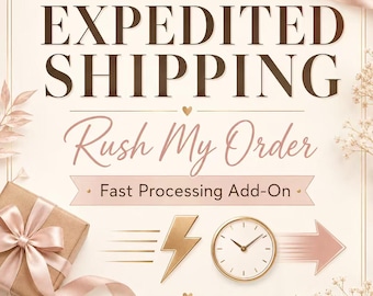 Rush Processing Add-On, Shipping Upgrade Fee, Fast Order Service for Custom Embroidered Gifts