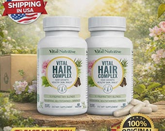 2 Pack Vital Hair Complex Hair Growth Supplement Biotin & B Vitamin EXP (2027)