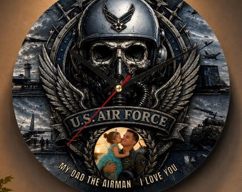 Personalized Military Father's Day Wooden Wall Clock