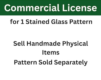 Commerciële licentie voor glas-in-loodpatronen | Fysieke items verkopen | Uitgebreide licentie voor commercieel gebruik | Zelfgemaakte pdf-sjablonen glas-in-lood