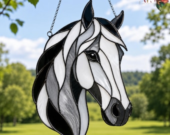 Pferd Glasmalerei-Muster | Anfänger Einfach DIY Tier Glas Panel SVG |Benutzerdefinierte Einhorn Glasmalerei-Vorlage | Seepferdchen Glasvorlagen PDF