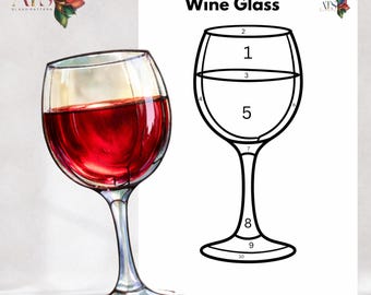 Gebrandschilderd glaspatroon wijnglas voor beginners | Moderne loodhoudende wijnglas SVG-kunst | Sjabloon Tiffany Glass Diy Glass Suncatcher