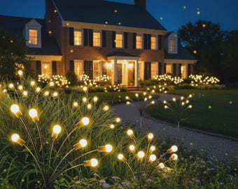 6/10 Luci solari a LED a forma di lucciola per giardino / Resistenti all'acqua per esterni, patio, vialetti / Decorazioni ondeggianti