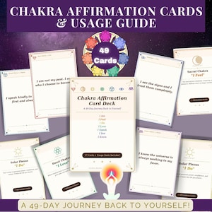 Chakra-bekräftelsekortlek, 49-dagars andlig självvårdsresa (digital nedladdning)