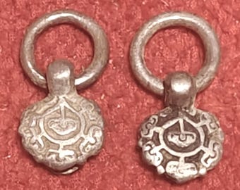 Authentic Viking parts for fastening shirts, Mjölnir aka Thor's hammer design, silver